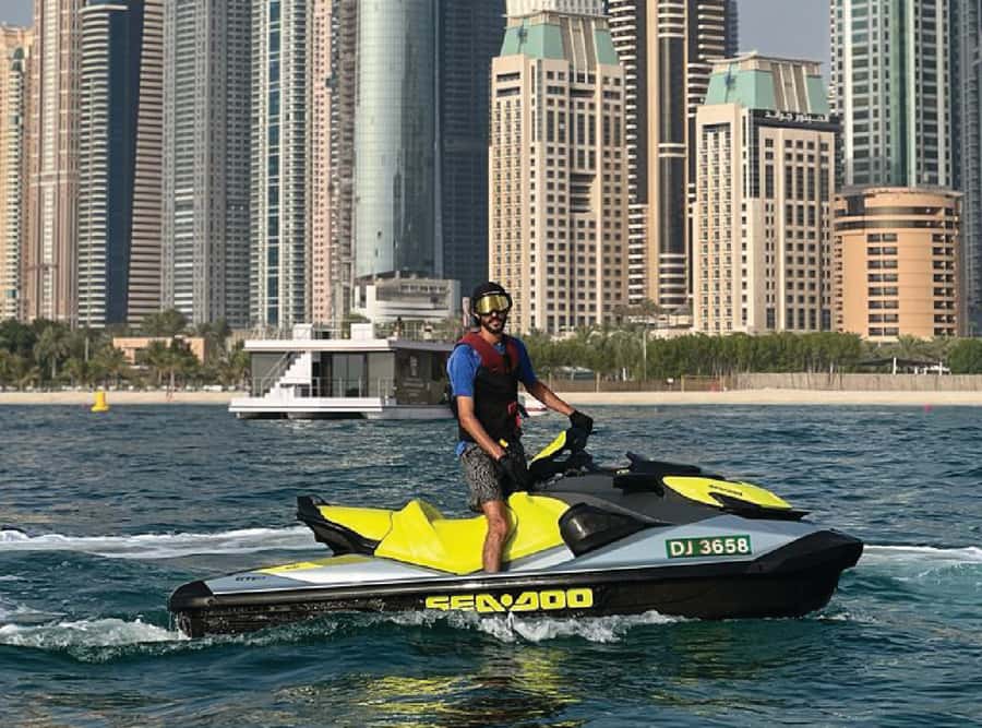 Dubai East: Guided JetsKi Ride with Sound System! - Palm Jumeirah and Atlantis views