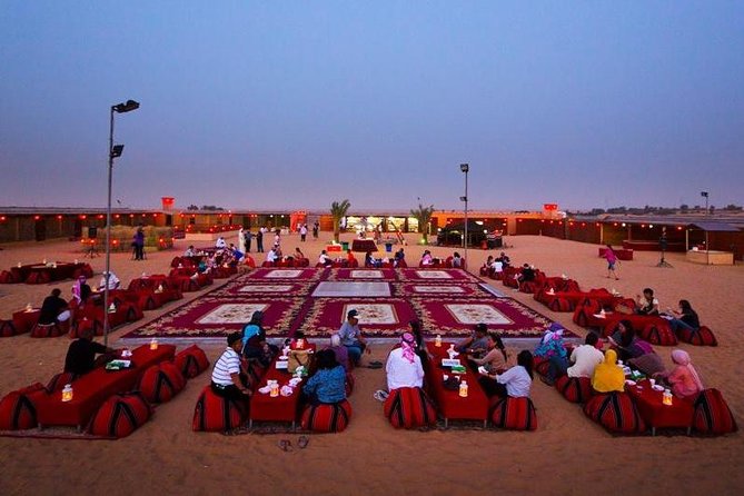 Dubai Evening 4x4 Desert Safari, Shows, Camel Ride BBQ Dinner - Entering the shared Bedouin-style camp