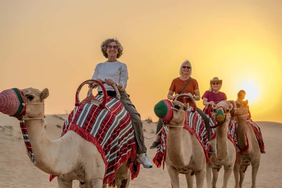 Dubai: Evening Camel Trekking & Dinner at Al Marmoom Oasis - Sunset, falcons, and the Bedouin village