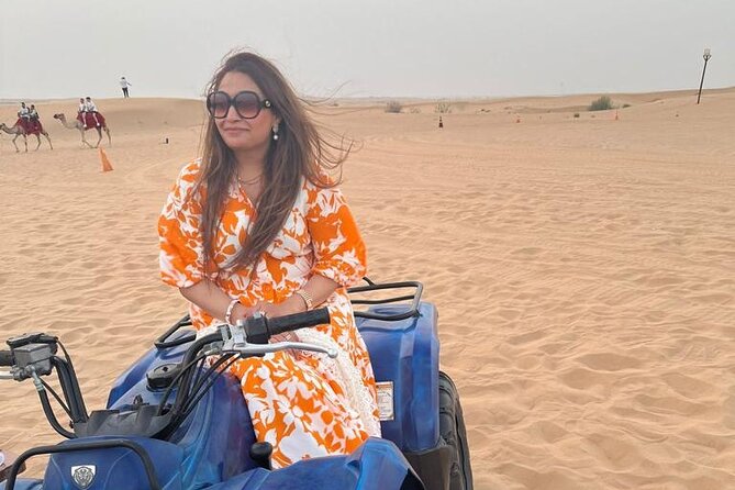 Dubai Evening Safari With Quad Biking VIP BBQ 10 Show Camel Ride - Red-Dune Dune Bashing at Lahbab