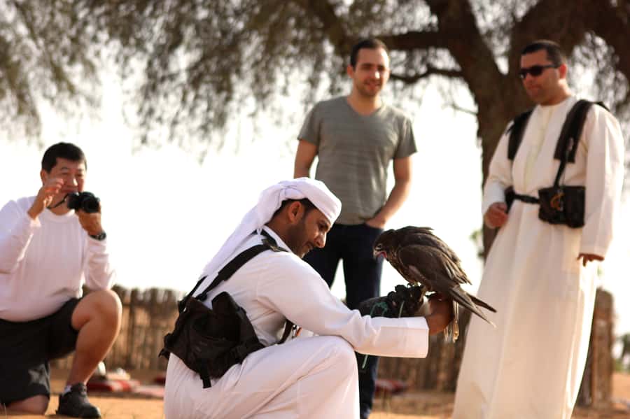 Dubai Falconry Safari - Arabic coffee, dates, and the ghaf-tree camp