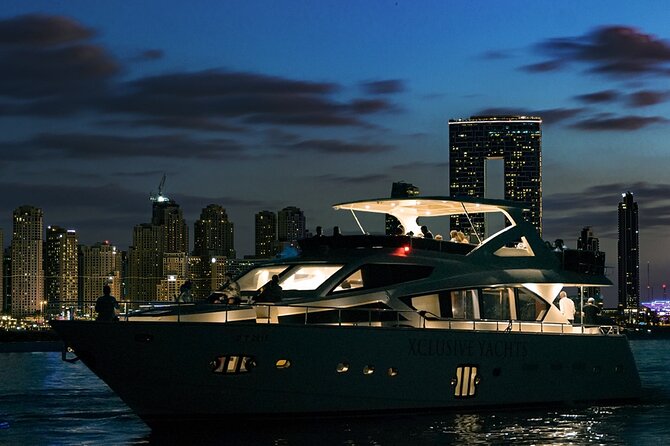 Dubai Harbour Luxury Yacht Tour with BBQ & Drinks - Bluewaters Island and the great Ferris wheel