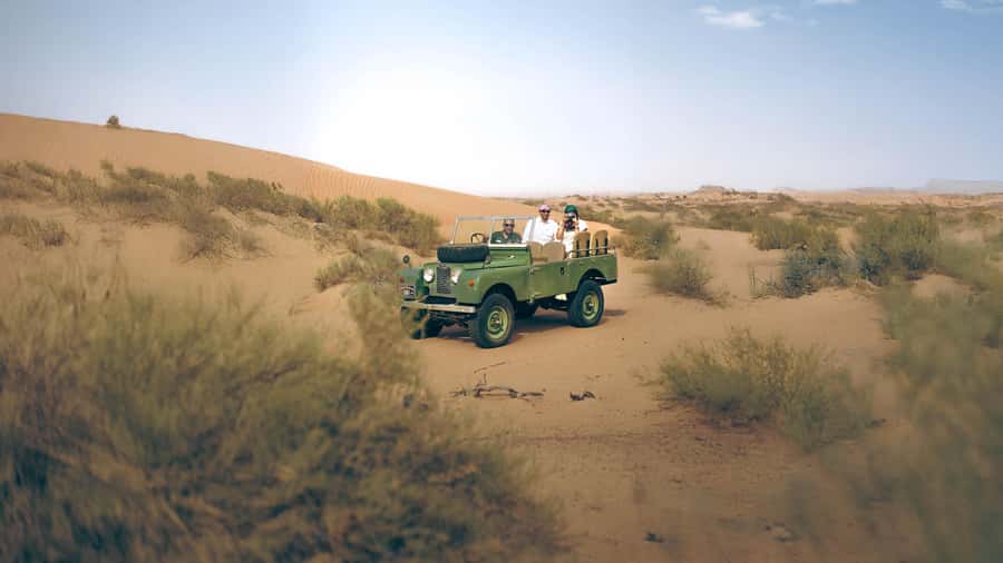 Dubai: Heritage Desert Safari wtih Overnight and Breakfast - Sunset, tea, and a falcon above the dunes
