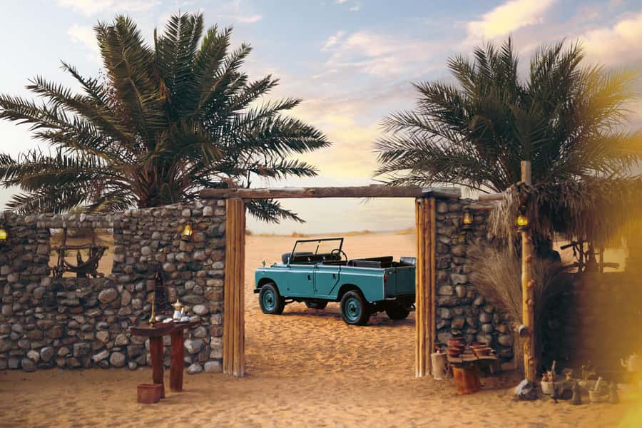 Dubai: Heritage Safari in Vintage Land Rover with Dinner - The Bedouin-style camp at a private royal retreat