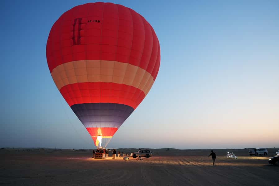 Dubai: Hot Air Balloon Ride with Camel Ride & Falcon Show - The in-flight falcon display