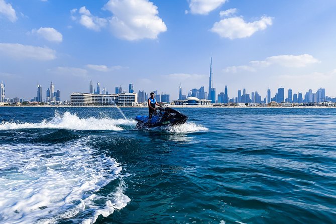 Dubai: Jet ski Adventure Rides Burj Al Arab, Burj Khalifa & Atlantis - Burj Al Arab from the Gulf