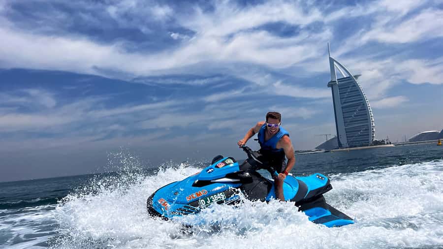 Dubai Jet Ski: Burj Khalifa, Burj Al Arab, Pics & Ice Cream! - Leaving the marina for Jumeirah Beach