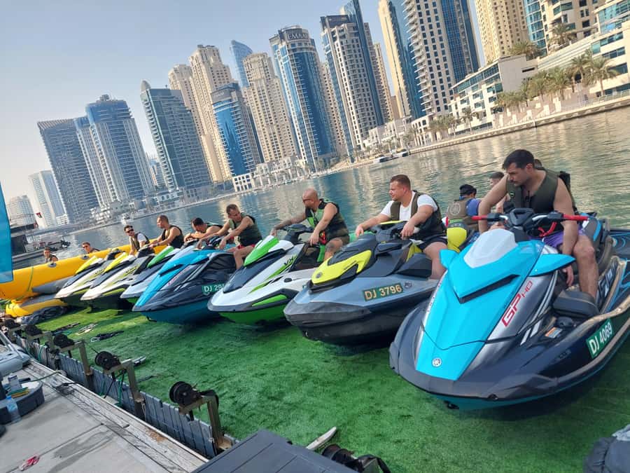 Dubai: Jetski Tour to Dubai Eye, JBR, Palm & Burj Al Arab - Bluewaters Island and the Ain Dubai photo stop