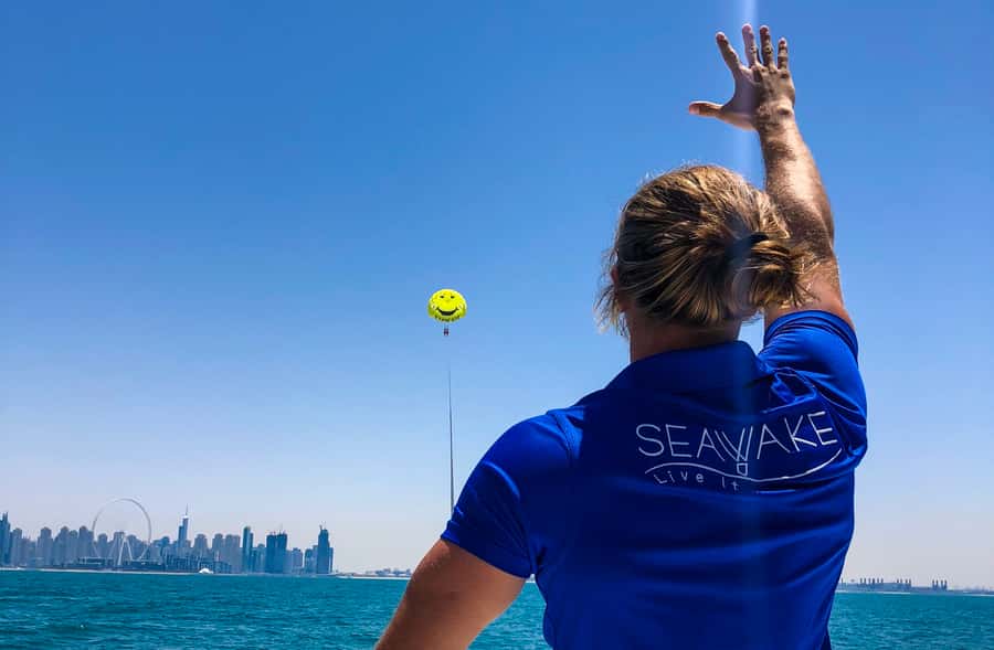 Dubai Jumeirah Parasailing adventure with breathtaking views - From the beach to the boat