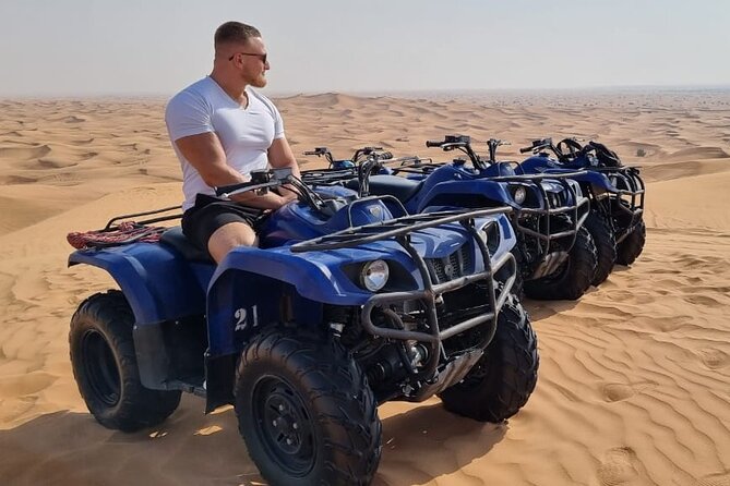 Dubai Long Self-Drive Quadbike with Camel and Falcon - Sandboarding between the two ATV sessions