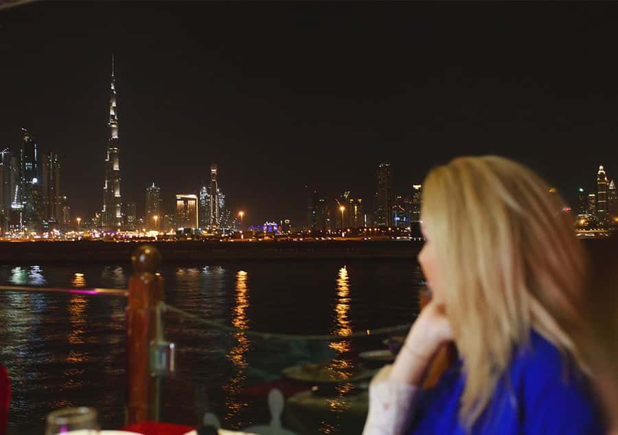 Dubai: Luxury Canal Dinner Cruise with Optional Transfers - The Burj Khalifa and Dubai’s nighttime skyline