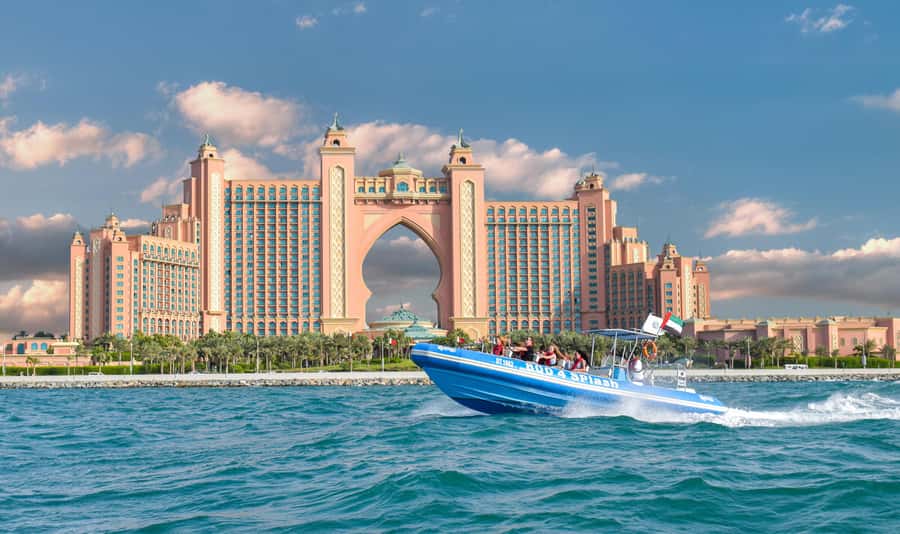 Dubai Marina : 1.5-Hour Atlantis Sightseeing Speedboat Tour - Burj Al Arab from the water