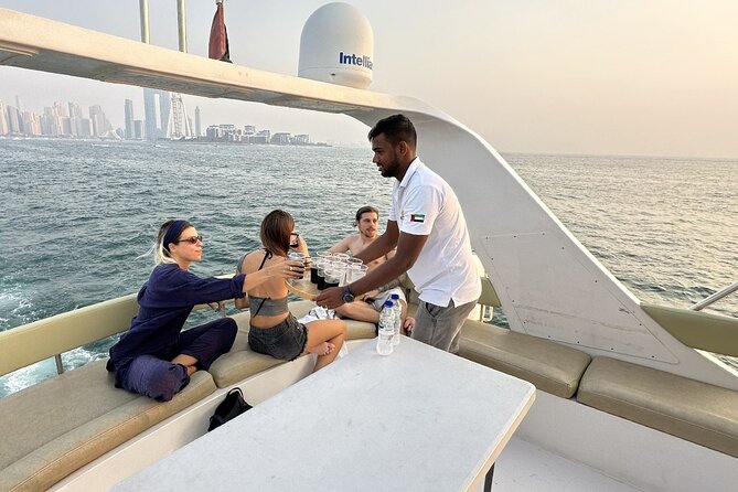 Dubai Marina 2 Hour Sunset Yacht Tour with Alcoholic Drinks - Burj Al Arab and the open-water route
