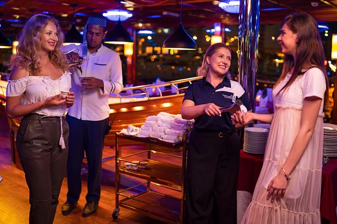 Dubai Marina: Luxury Dhow Dinner Cruise with Hotel Transfer - Buffet dinner beside Marina Mall