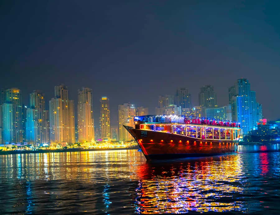 Dubai: Marina Luxury Dhow Dinner Cruise - The Van Ride From Dubai Hotels