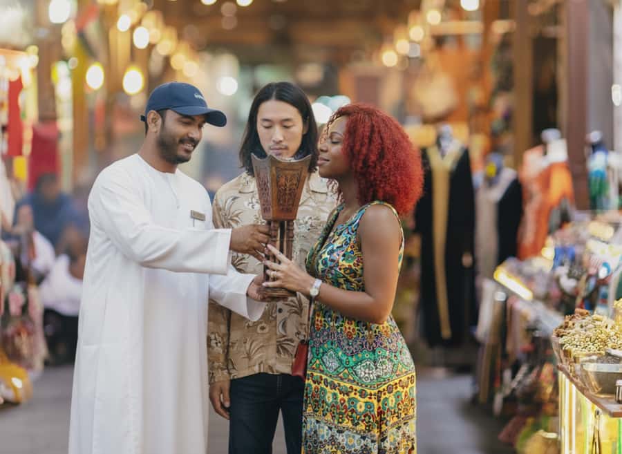 Dubai: Old Town, Street Food, Creek, Souks, & Emirati House - Al Seef, the mosque, and the Wall of Old Dubai