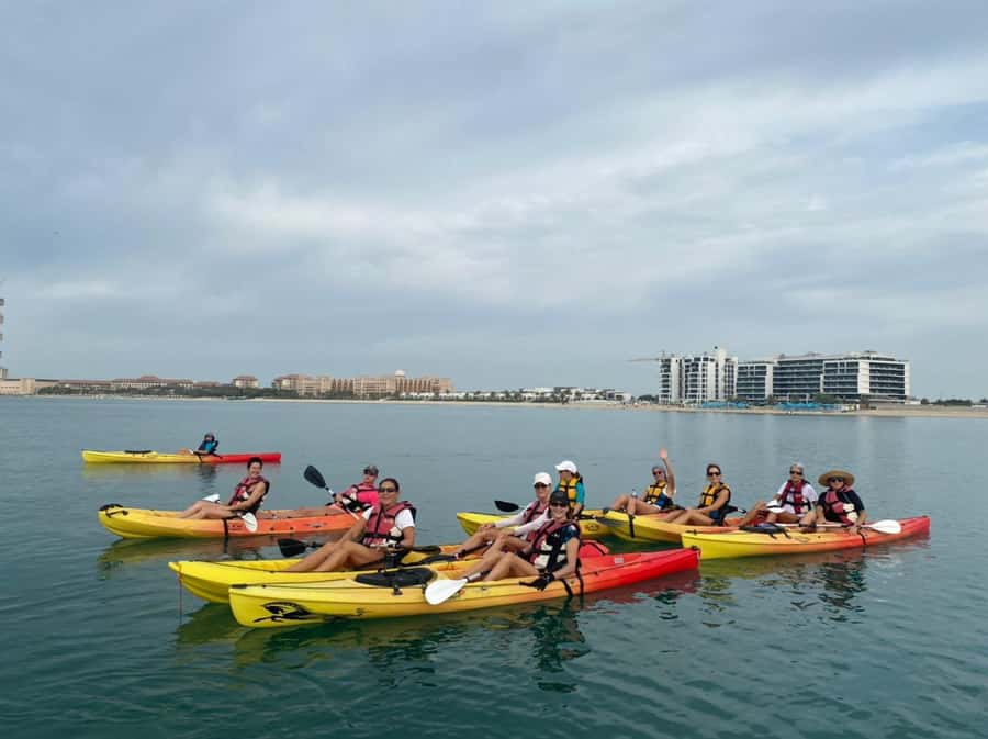 Dubai: Palm Jumeirah Guided Kayaking Tour - Paddling beside the golden sands