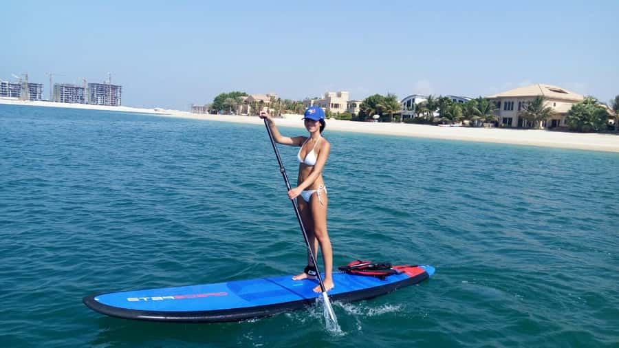 Dubai: Palm Jumeirah Paddle Boarding Tour - The photo stop near Atlantis Hotel