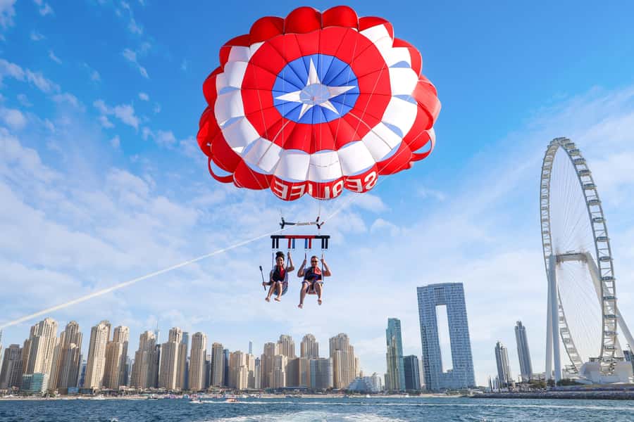Dubai: Palm View and JBR View Parasailing Experience - The parasailing flight at 200 meters
