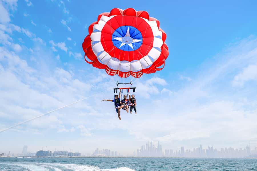 Dubai: Palm View and JBR View Parasailing Experience - Palm Jumeirah, JBR, and Ain Dubai from above