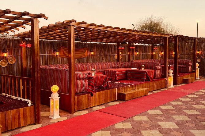 Dubai Premium Desert Safari Red Duns Camel sandbord & Premium BBQ - The Bedouin-style camp and premium BBQ