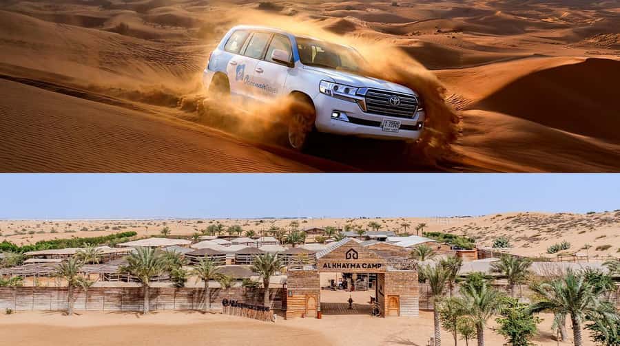 Dubai: Premium Safari, Camel Ride & Al Khayma Camp 3-Buffets - From Dubai hotel to Lahbab’s red dunes