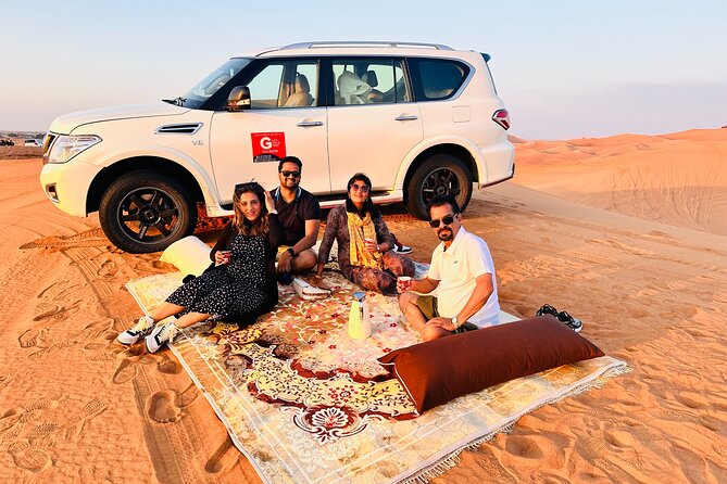Dubai Private 4x4 Car Desert Safari with Dinner, Camel, and Show - Barbecue Dinner And Unlimited Soft Drinks