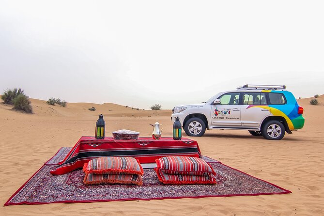 Dubai Private Premium Desert Safari with BBQ Dinner in 4WD - Camel farms and a gentle start