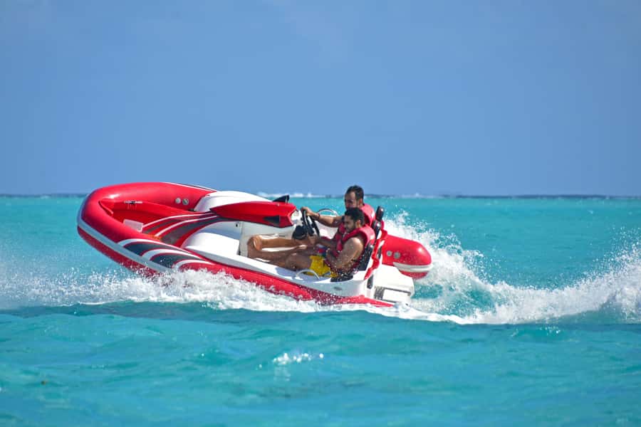 Dubai: Private Self-Drive SeaKart Jet Ski Boat Tour - Passing Jumeirah Beach Residence on the Way Back