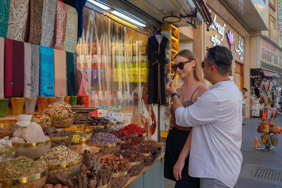 Dubai Private Top Attractions, Premium Vehicle & Street Food - Bluewaters Island and Palm Jumeirah show modern Dubai