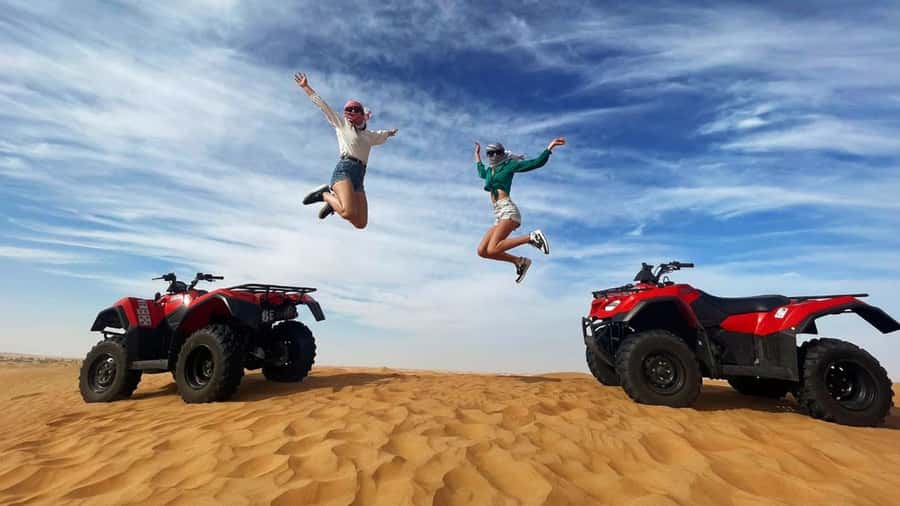 Dubai: Quad & ATV Bike, Red Dune Desert and Safari Adventure - Getting ready for an hour of quad biking