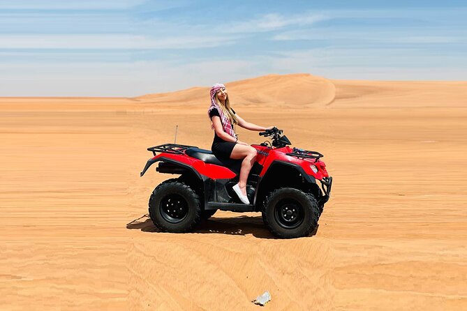 Dubai: Quad Bike Safari, Camels, & Camp with BBQ Dinner - Belly dancing and tanoura after dark