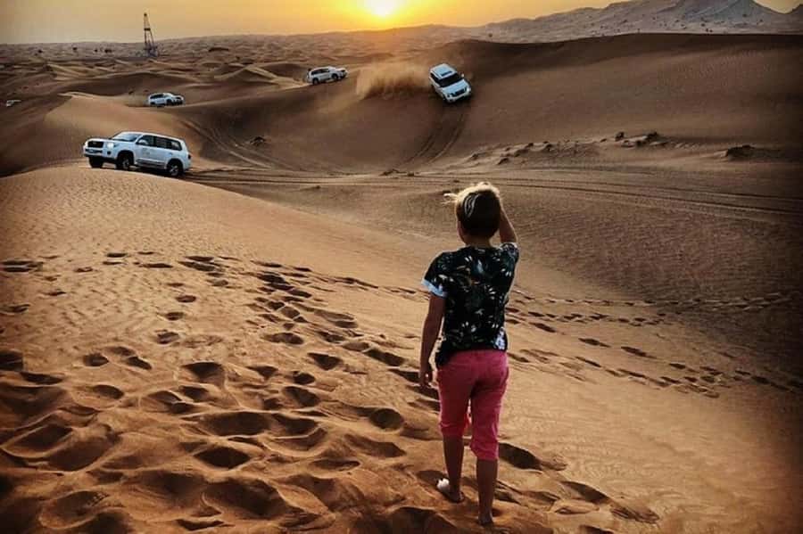 Dubai: Red Dunes Evening Quad Bike, Dune Blast with BBQ - Coffee, dinner, and three hours at the desert camp