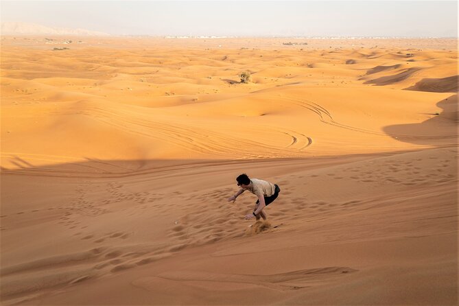 Dubai Red Dunes with Sandboarding, Camel Ride, Falcon & VIP Camp - Bedouin-style camp dinner and evening shows