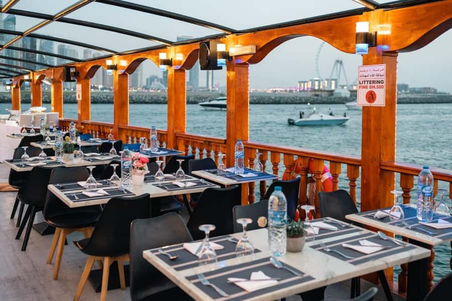 Dubai: Scenic Dhow Cruise with Buffet Dinner and Live Shows - Sunset photos and the best views from the boat