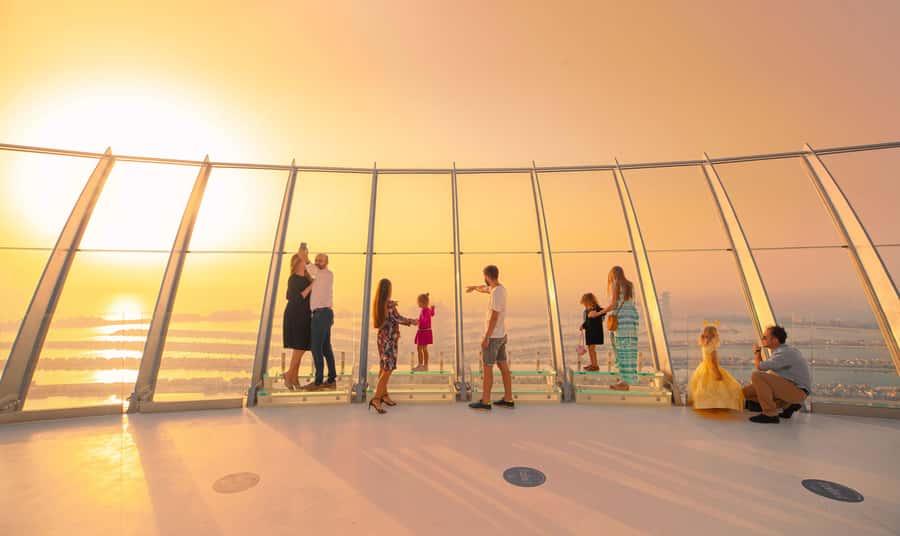 Dubai: The View At The Palm Observatory Entry Ticket - Level 52: a good indoor view with a busy center