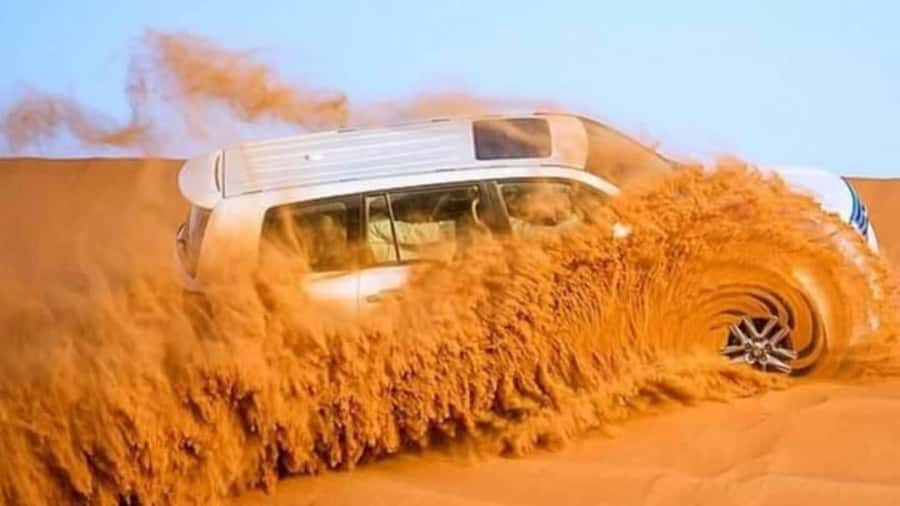 Evening Desert Dune Bashing by 4<em>4 Vehicle – Key things to know before booking’ /></p>
<ul>
<li><strong>A full 45 minutes of dune bashing:</strong> This is not just a quick photo stop. The 4×4 ride is the main thrill, with steep climbs, turns, and soft desert sand.</li>
<li><strong>Pickup is limited to Ras Al Khaimah:</strong> Hotel collection and return are included within the emirate, with the exact time sent on the morning of the trip.</li>
<li><strong>The camp offers more than dinner:</strong> You can try a short camel ride, sandboarding, henna painting, snacks, tea, coffee, and several stage shows.</li>
<li><strong>The $49 price covers a lot:</strong> BBQ buffet food, water, refreshments, transport, and the core activities are included.</li>
<li><strong>The evening works well for families:</strong> Children aged two and over can join, and families have praised the gentle camel rides, food choices, and helpful staff.</li>
<li><strong>Extra-cost activities remain optional:</strong> Photos, souvenirs, alcohol, and quad biking cost more and are not part of the basic price.</li>
</ul>
<h2 id="leaving-ras-al-khaimah-for-the-dunes">Leaving Ras Al Khaimah for the dunes</h2>
<p><img width="900" height="675" decoding="async" src=