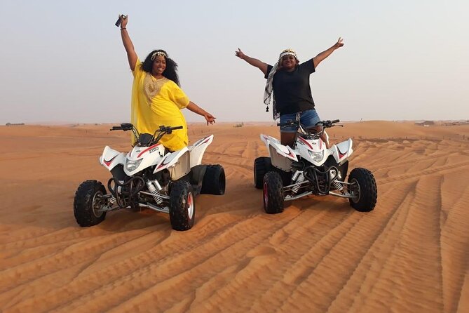 Evening Red Dunes Safari with Quad Biking, BBQ Dinner & LiveShows - From Dubai streets to Lahbab’s red dunes
