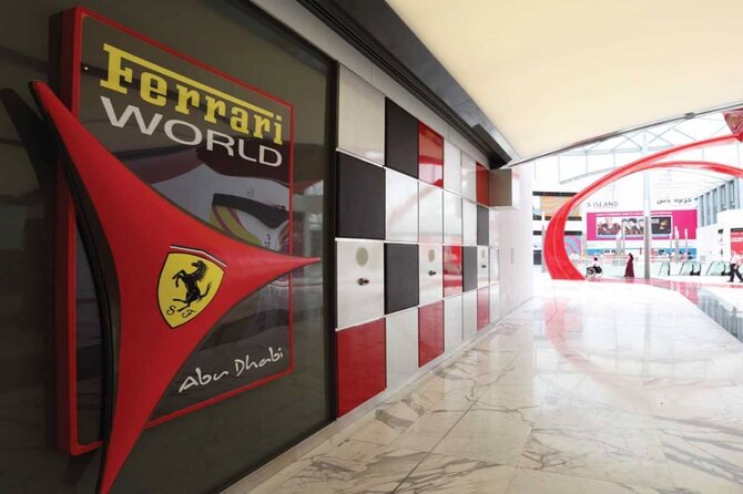 From Dubai: Sheikh Zayed Mosque and Ferrari World Entry Ticket - From quiet prayer halls to Ferrari World