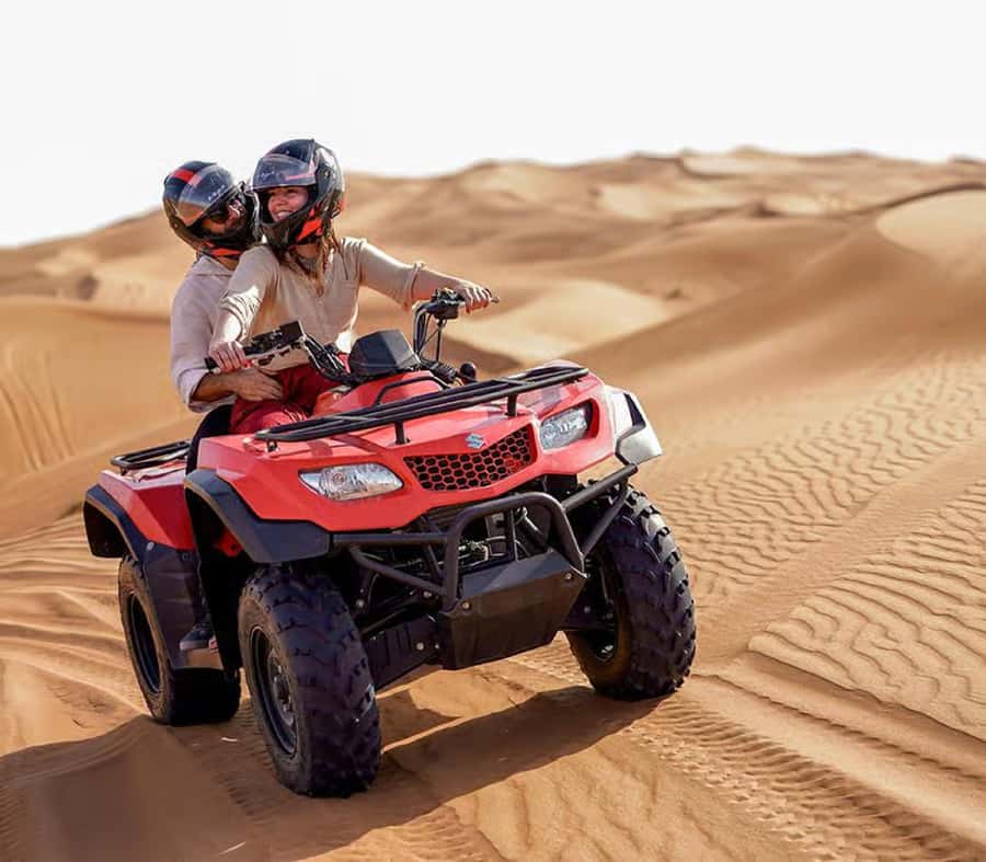 Luxury Dubai Desert Safari, BBQ, Camel Ride, Quad Bike, Show - The 4x4 ride across the golden dunes