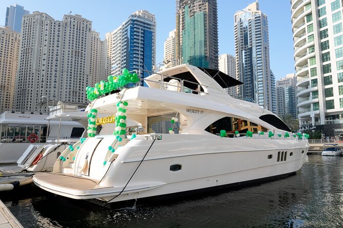 Majesty 77ft Diamond Dust — Dubai's best yacht rental - A private yacht built for groups