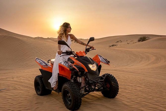 Morning Desert Safari with Quad Bike, Camel Ride & Sandboarding - Quad biking for about 25 minutes