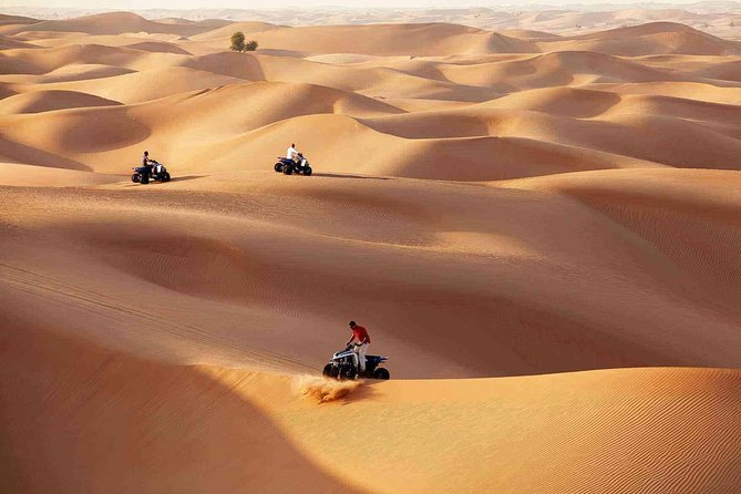Morning Desert Safari with Quad Bike Tour Abu Dhabi - Sandboarding, sand skiing, and the desert camp