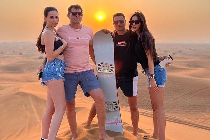 Morning Desert Safari With Quad Biking and Sandboarding - Sandboarding is simple, dusty fun