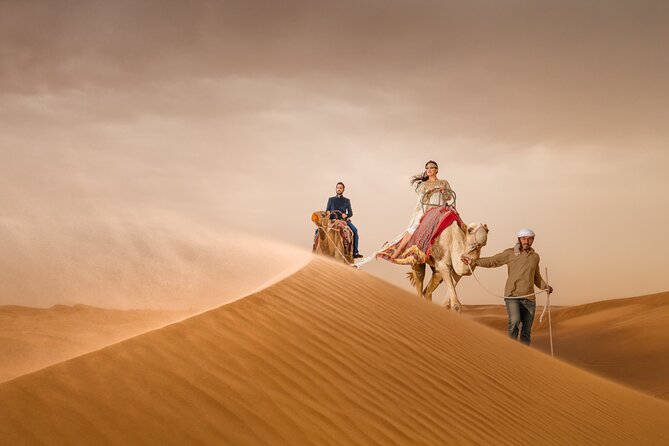 Morning Thrill: Exciting Desert Safari Adventure Camel Ride Dubai - Lahbab and the Red Dunes