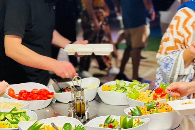 Premium Desert Safari, food Service with 4 alcoholics drinks - The buffet dinner and what the price covers