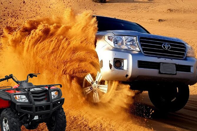 Premium Evening Desert Safari with Quad Bike, Camel Ride and BBQ Dinner - Key points at a glance
