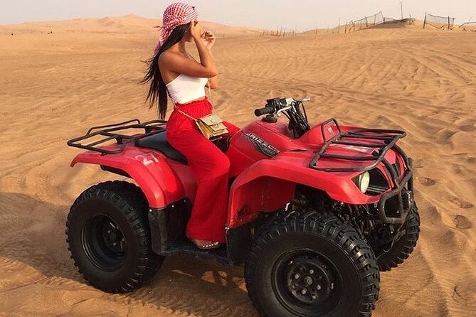 Private 4Hour Desert Adventure: Dune Bashing, Camel Ride & Photos - Sandboarding adds another easy thrill
