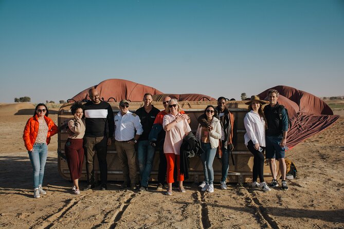 RAK Hot Air Balloon Flight - Landing, sparkling grape juice, and a certificate
