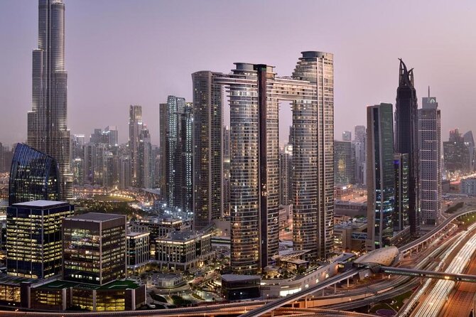 Sky Views Dubai with Options - Taking the glass elevator above downtown